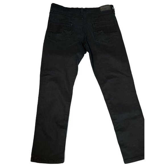Ethanol Straight Leg Black Jeans Size 34x30 Denim Pants Cotton Blend 3% Stretch - Picture 5 of 9